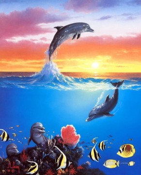 Fish Aquarium Painting - amh0155D modern seabed world ocean